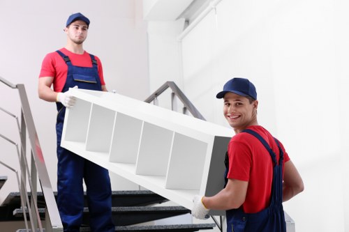 Professional furniture pick-up team in action