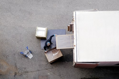 Experienced movers handling furniture